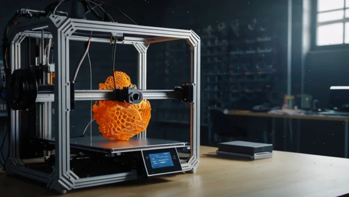 Lektor učí študentov o 3D tlači v modernom učebni na Slovensku